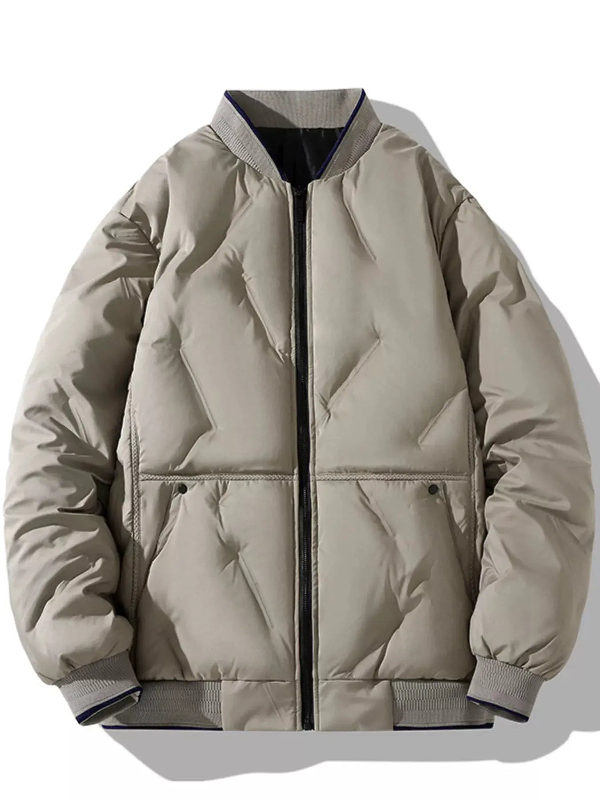 Men's Plus Size Padded Zip Up Bomber Jacket by Partner Label