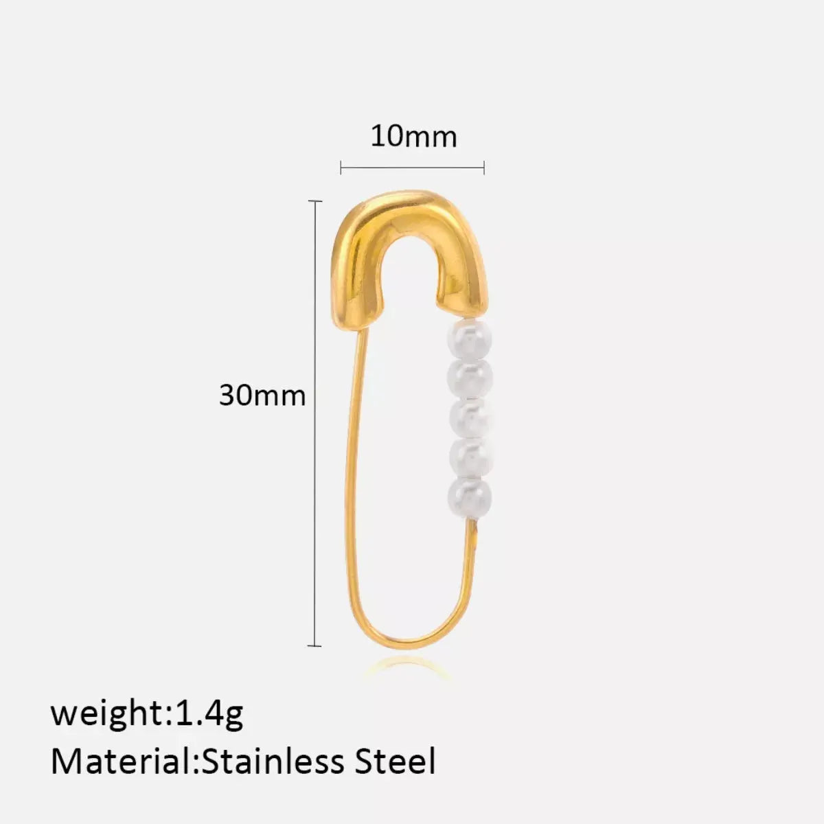 Safety Pin Pearl Accent Earrings by Partner Label