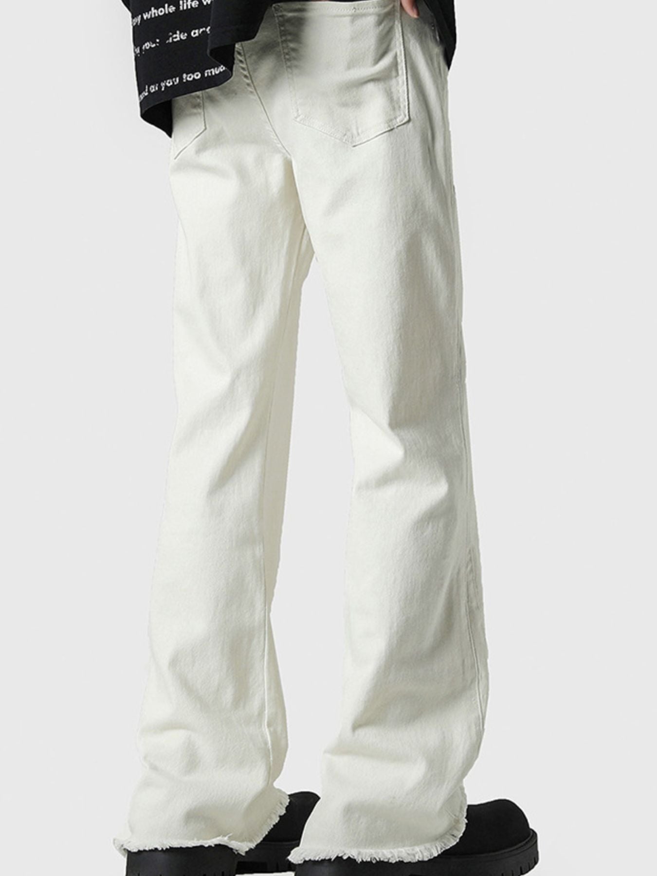 Men's Full Size Raw Hem Flare Jeans Plus Size by Partner Label