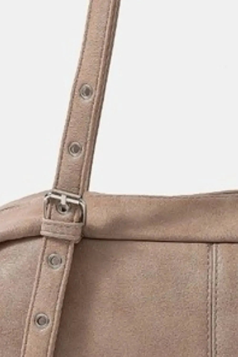 Fame Multi Grommet Belt Strap Rustic Rectangular Hand Bag by Fame
