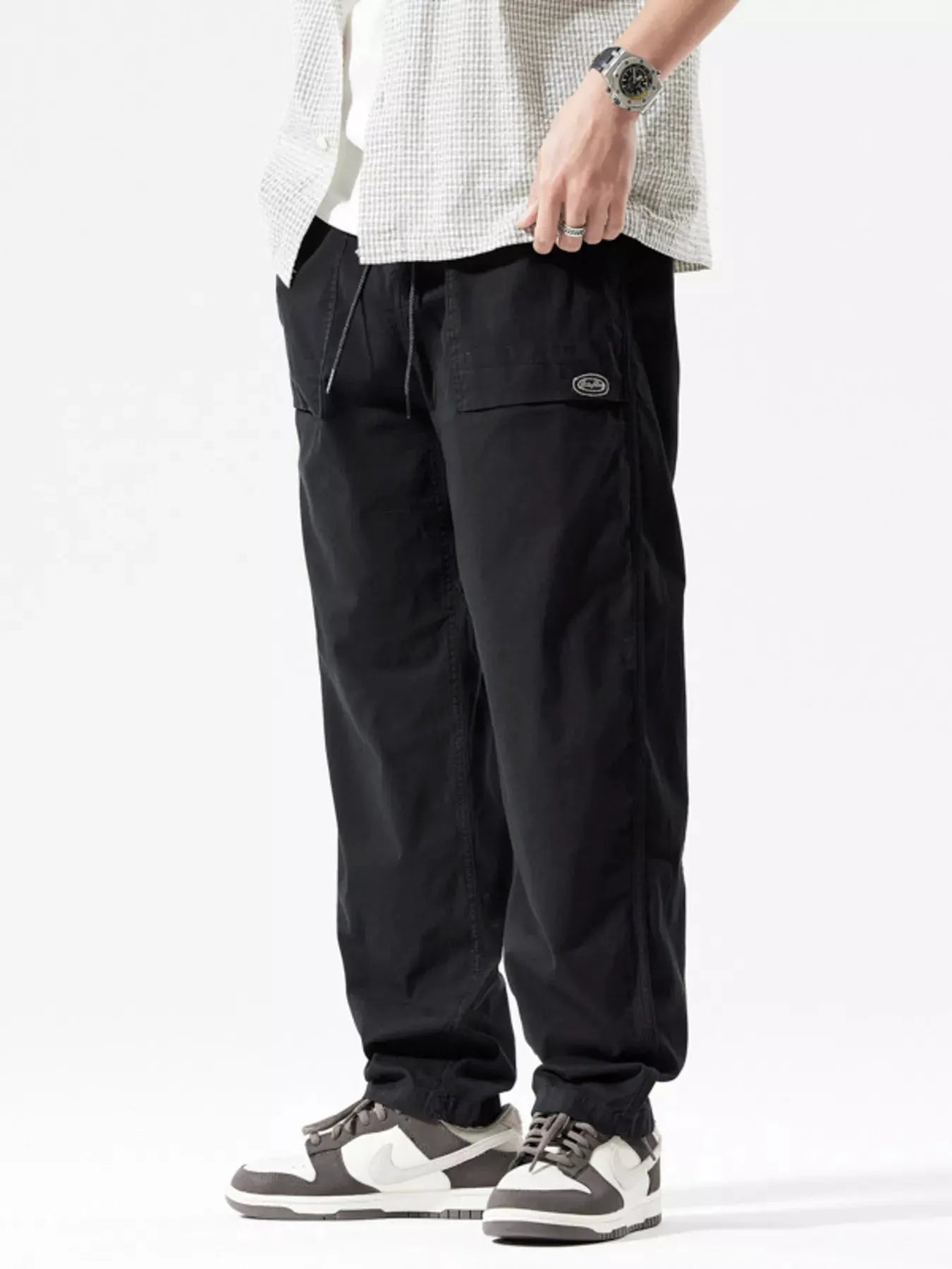Men's Full Size Casual Cargo Pants with Multiple Pockets Plus Size by Partner Label