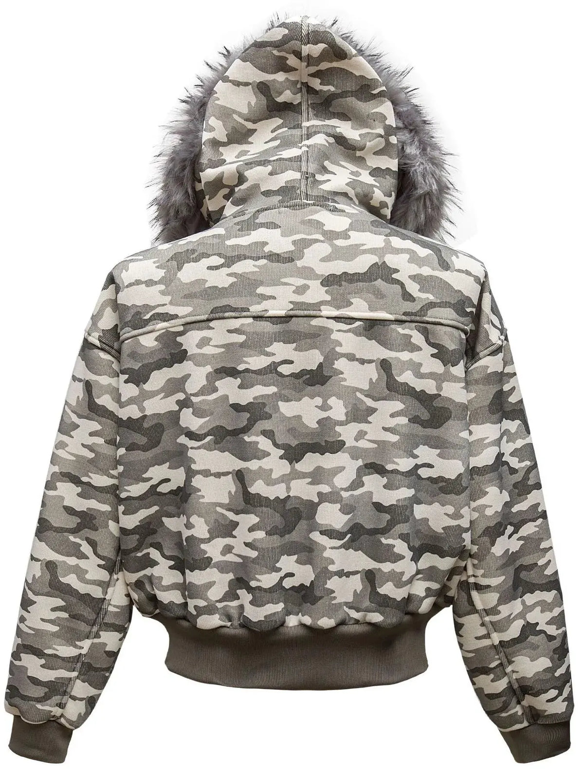 Men's Camouflage Faux Fur Hood Jacket by Partner Label