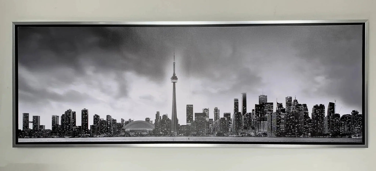 Toronto and CN tower in Black and White- Cities Skyline by Gtaart.ca