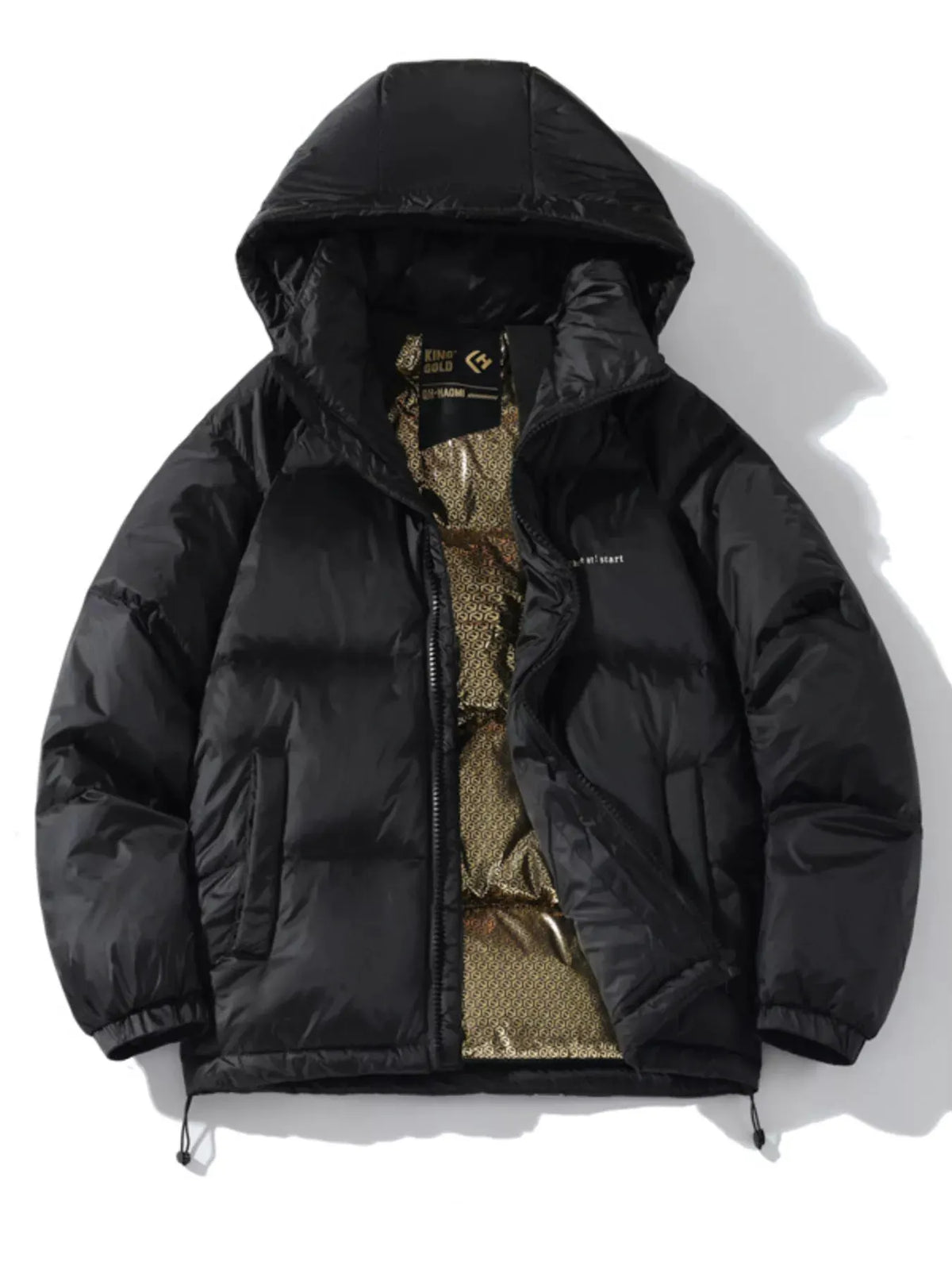 Men's Plus Size Hooded Lightweight Puffer Jacket by Partner Label
