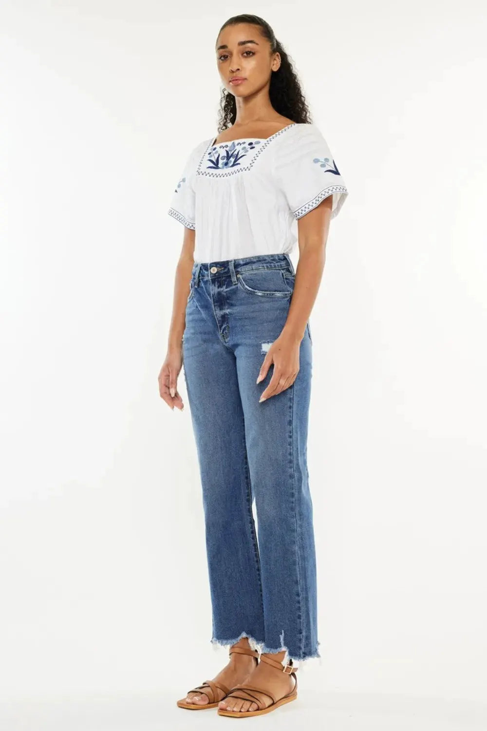 Kancan Full Size High Rise Slim Wide Leg Jeans by Kancan