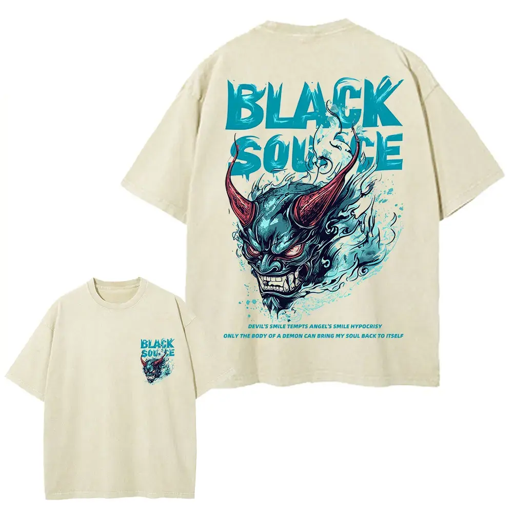 Devil Graphic Oversized T-Shirt Cotton Harajuku Gothic Streetwear by Vimost Shop