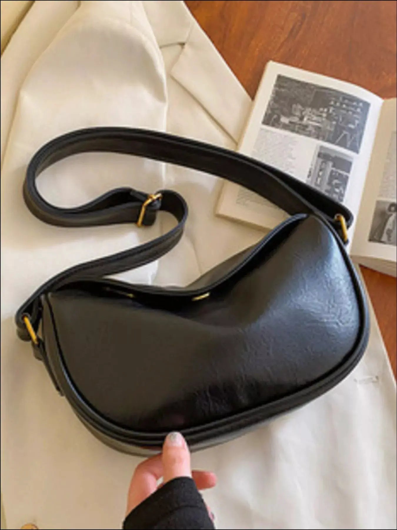 Minimalist Style Leather Crossbody Bag by Partner Label