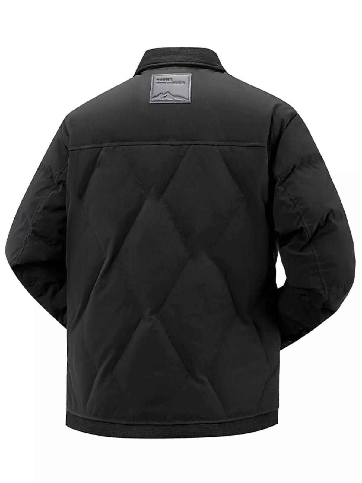 Men's Plus Size Quilted Snap-Down Padded Coat by Partner Label