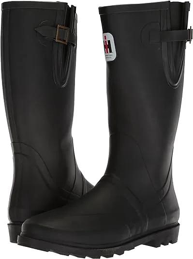 Men's Expandable Calf Rubber Boot Black Leather Boots by AdTec