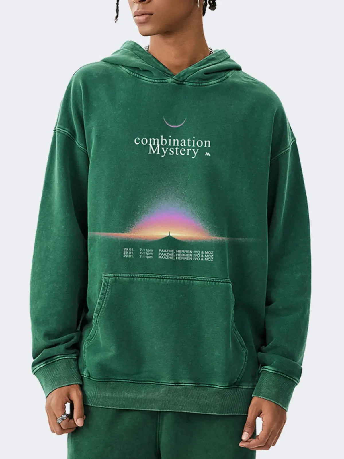 Men's Graphic Dropped Shoulder Hoodie by Trendsi
