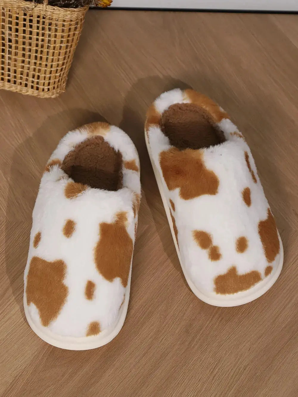 Animal Print Faux Fur Slippers by Partner Label