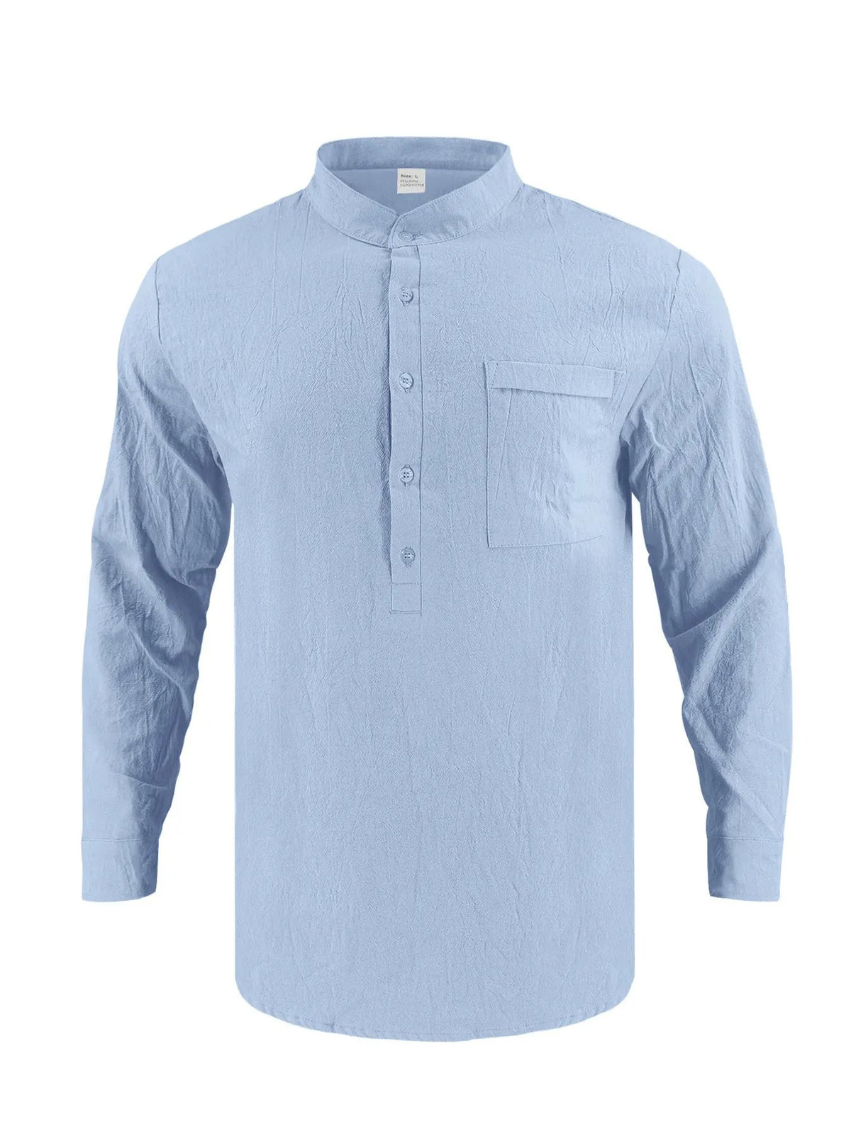 Men's Full Size Button Detail Long Sleeve Shirt Plus Size by Trendsi