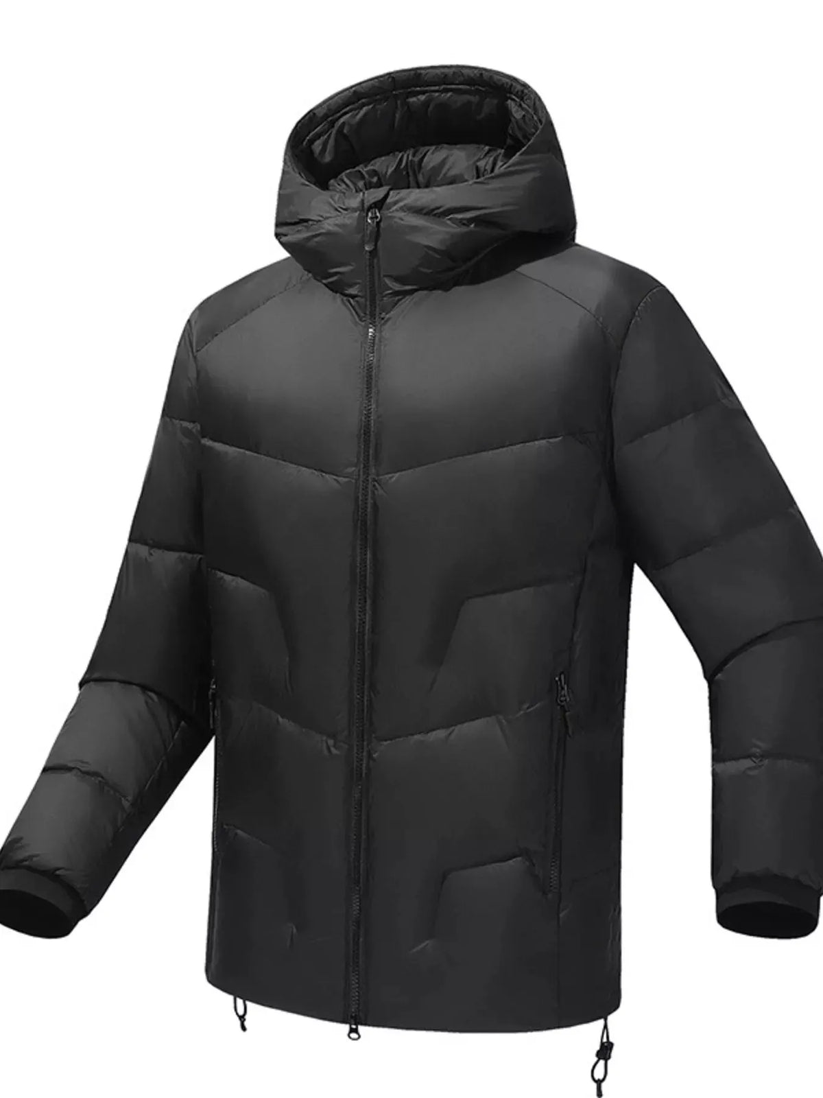 Men's Plus Size Hooded Padded Winter Puffer Jacket by Partner Label
