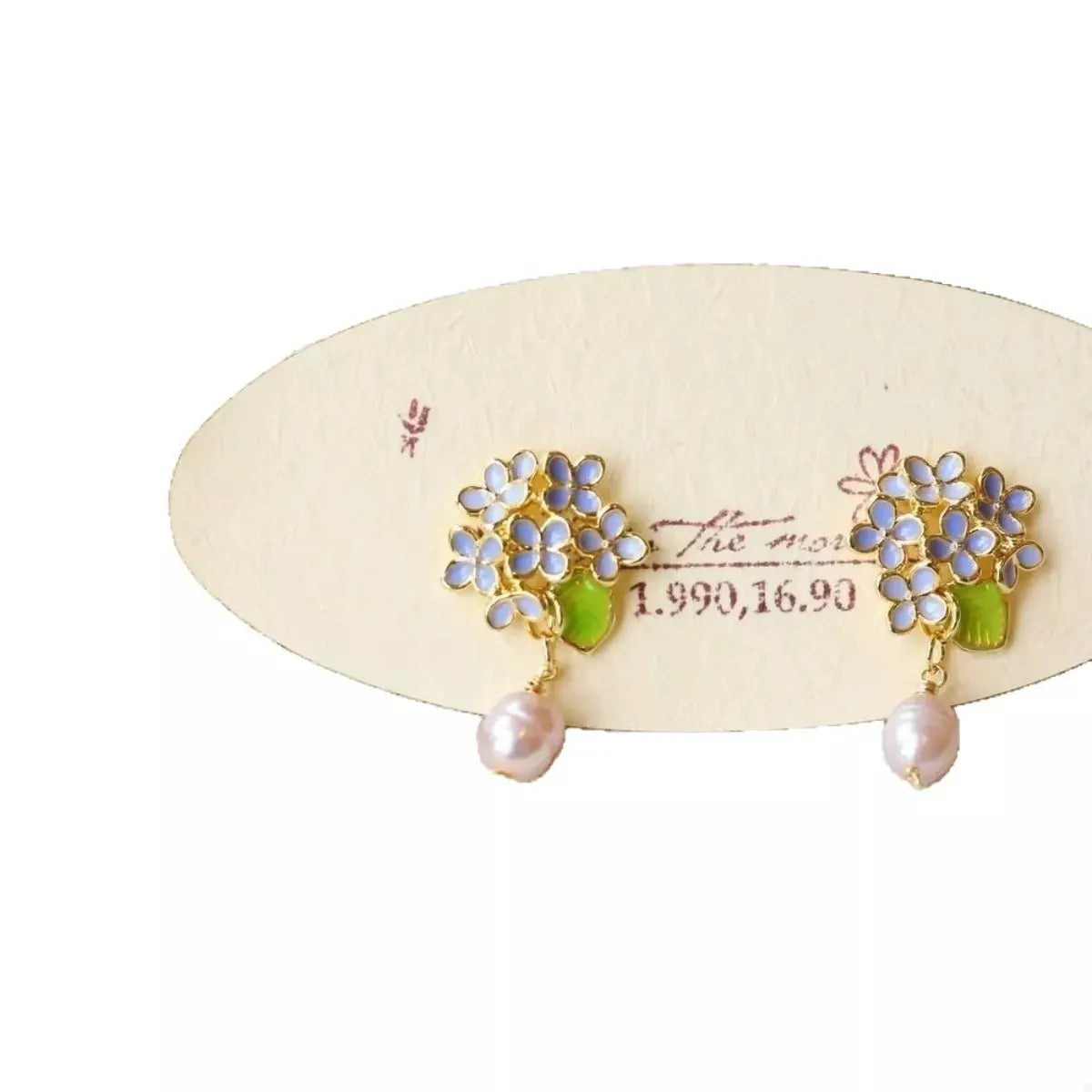 Flower Pearl Drop Earrings by Partner Label