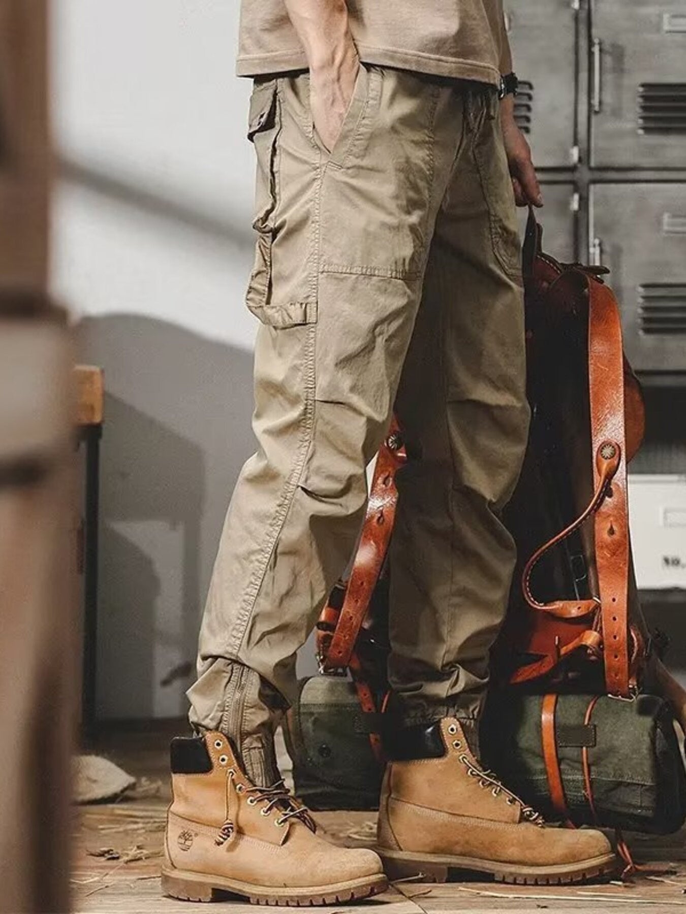 Men's Plus Size Urban Style Cargo Pants by Partner Label