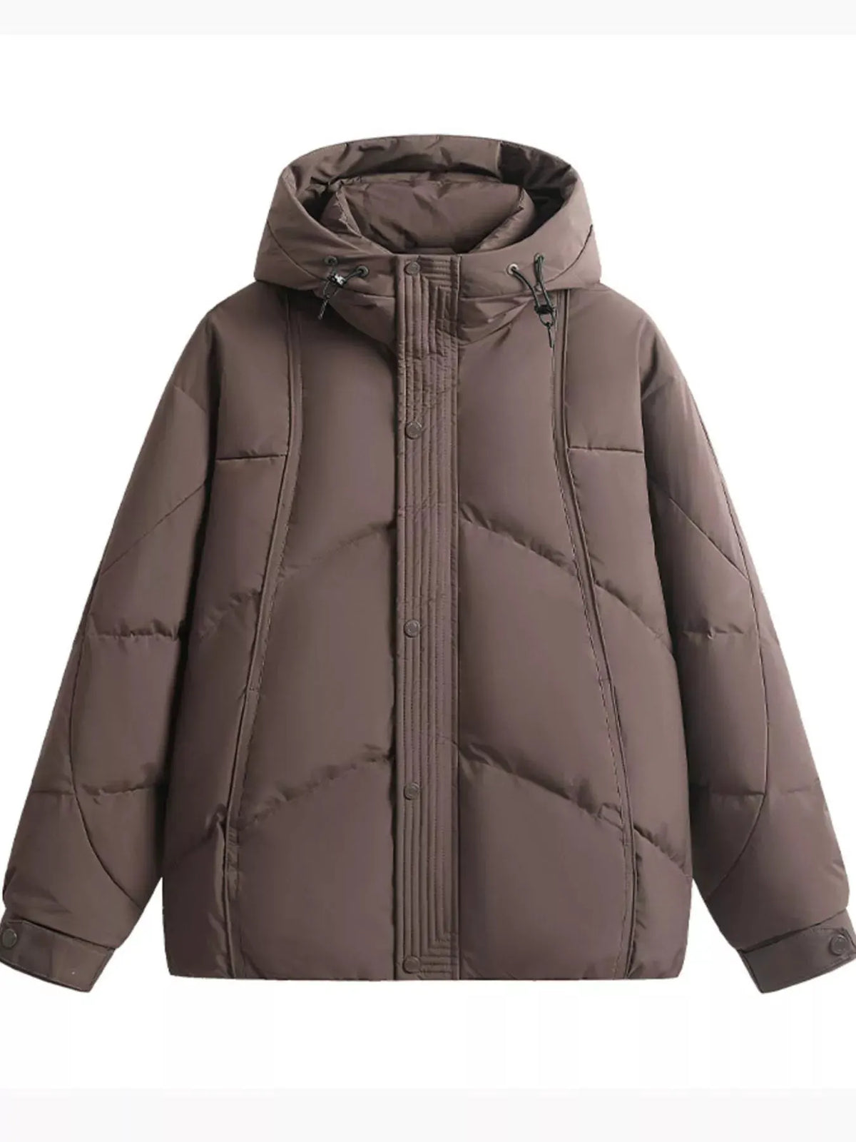 Men's Plus Size Hooded Padded Puffer Jacket by Partner Label