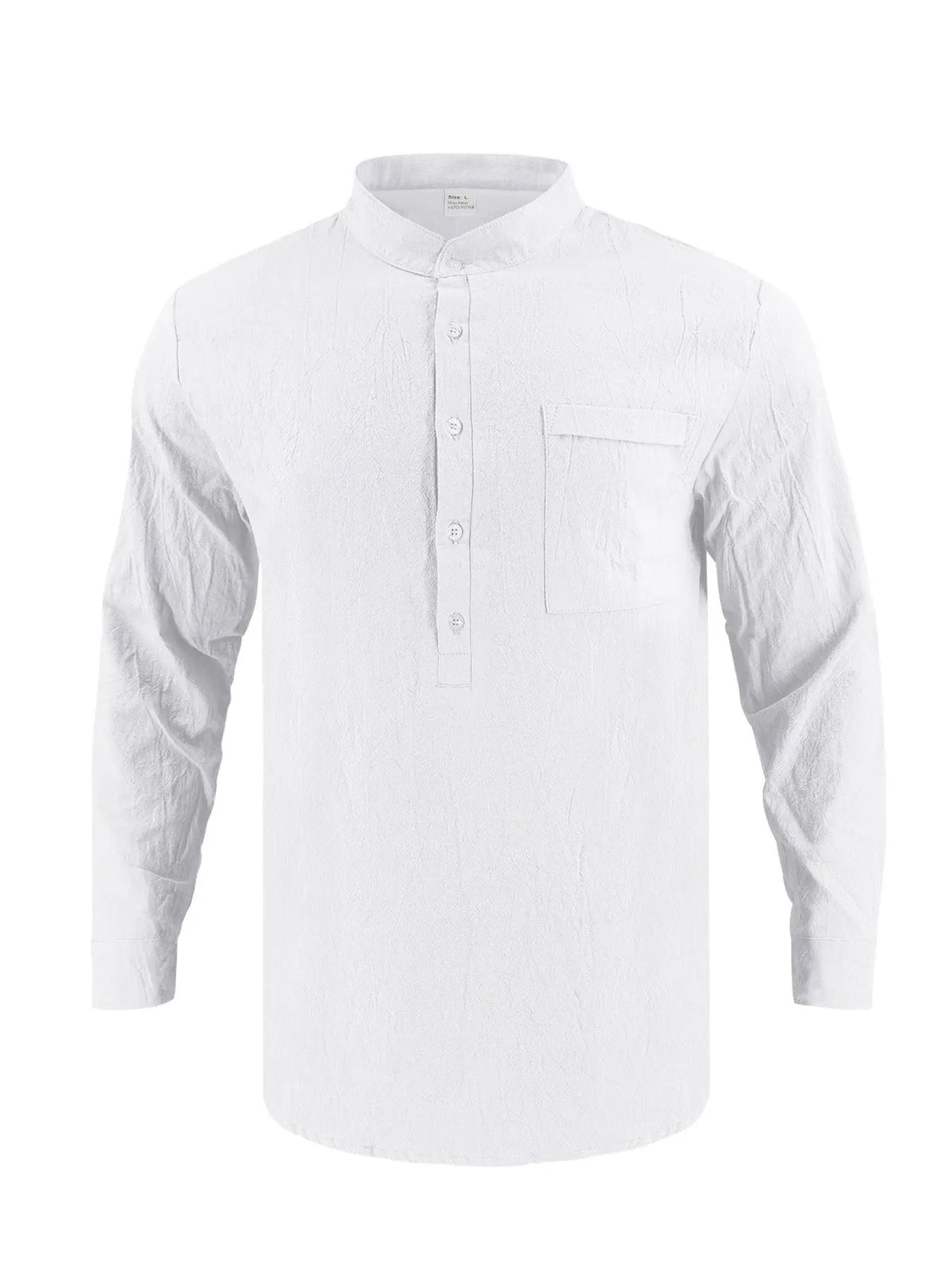 Men's Full Size Button Detail Long Sleeve Shirt Plus Size by Trendsi