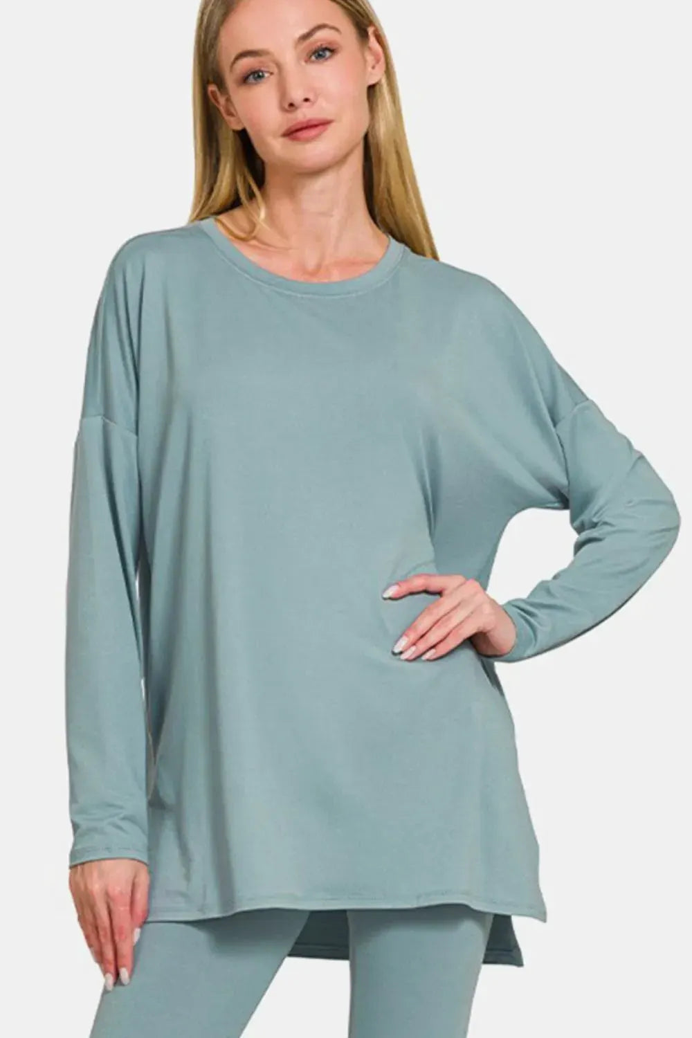 Zenana Full Size Brushed Microfiber Top and Leggings Lounge Set by Zenana