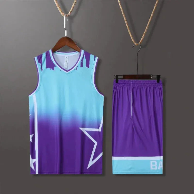 Custom Basketball Jersey Set Star Design Team Uniform for Men Women Kids by Vimost Shop
