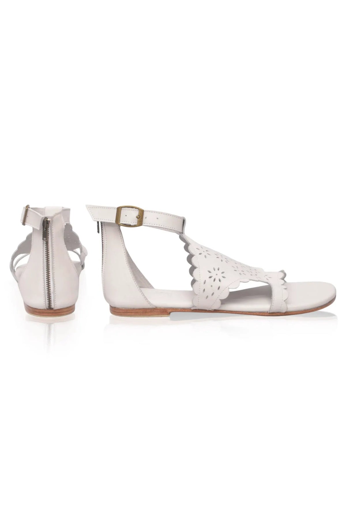 Al Fresco Cut-Out Leather Sandals by ELF