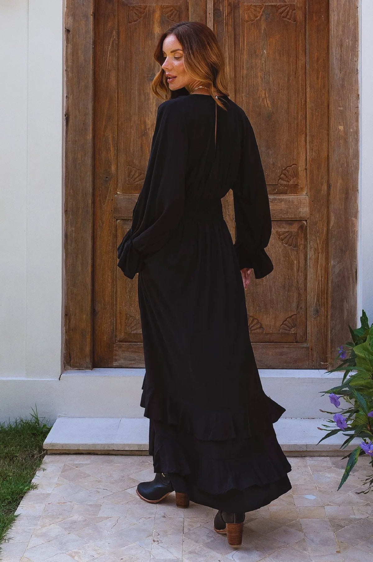 Ava Long Sleeve Ruffle Maxi Dress (Sale) by ELF