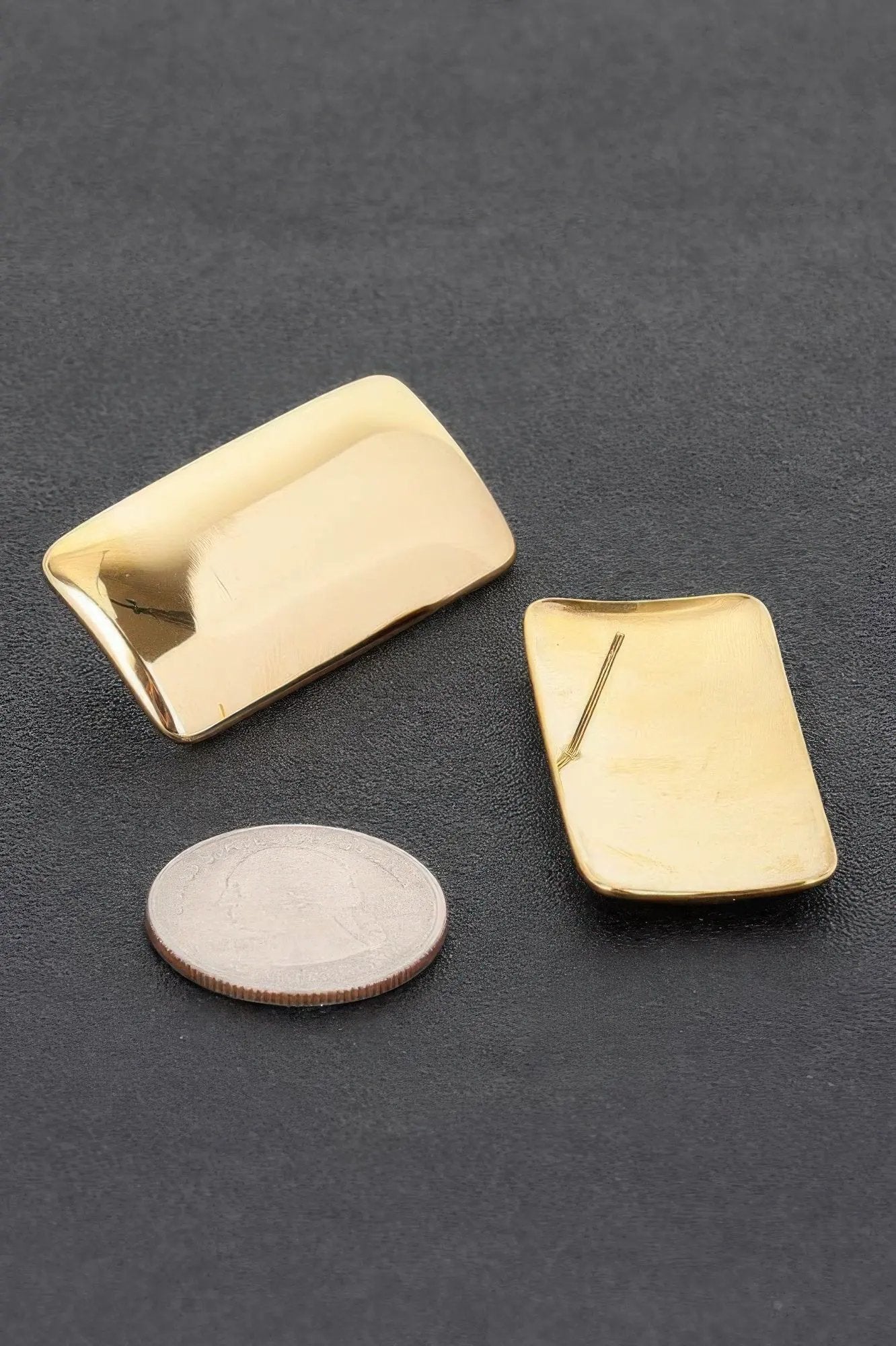 CHELSEA Gold Plated Rectangular Earrings: BYMANYC ® New York by BYMANYC ® New York