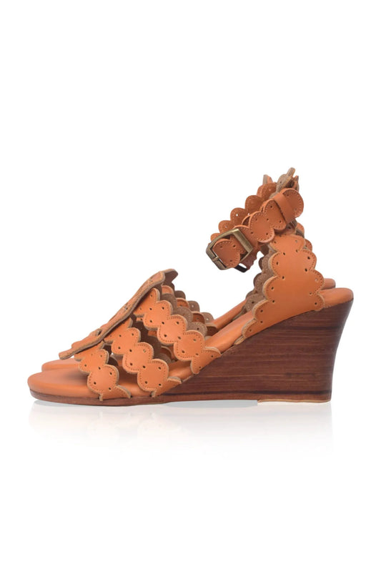 Charm Leather Wedge Sandals by ELF