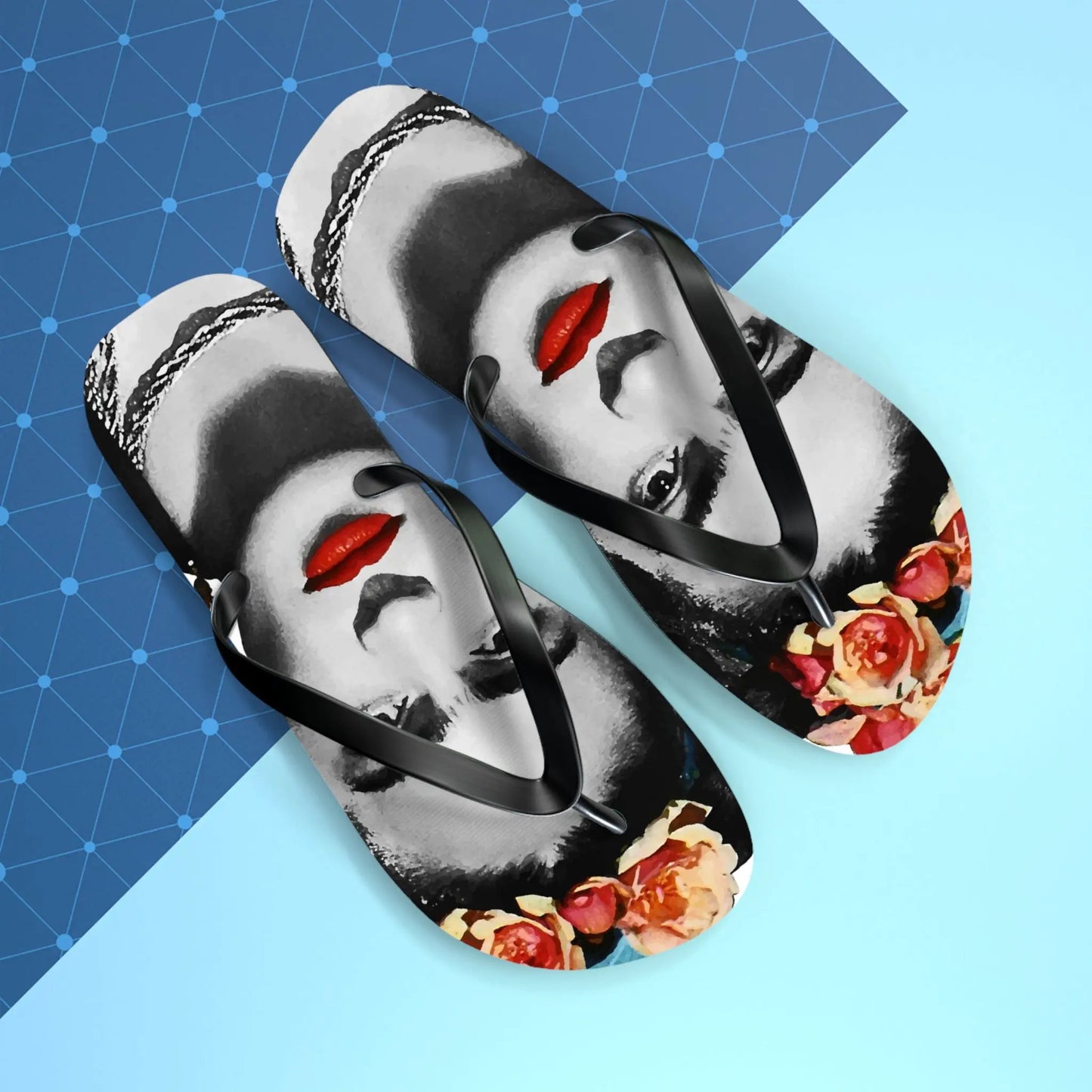 Frida Kahlo With Flowers Poster Artwork Flip-Flops by Art-O-Rama Shop