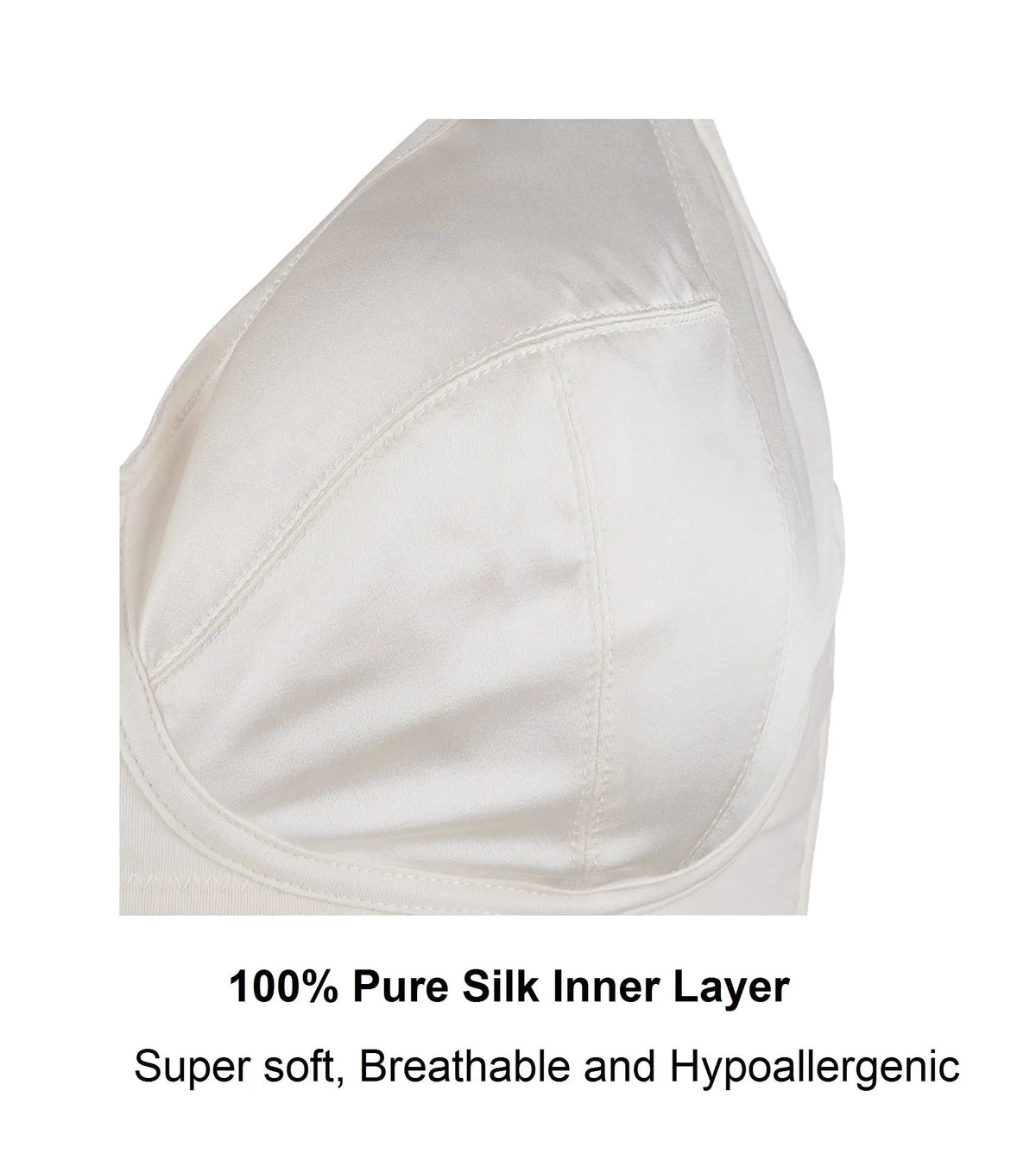 Ditsy Floral - Silk & Organic Cotton Smooth T-Shirt Wireless Bra by Juliemay Lingerie