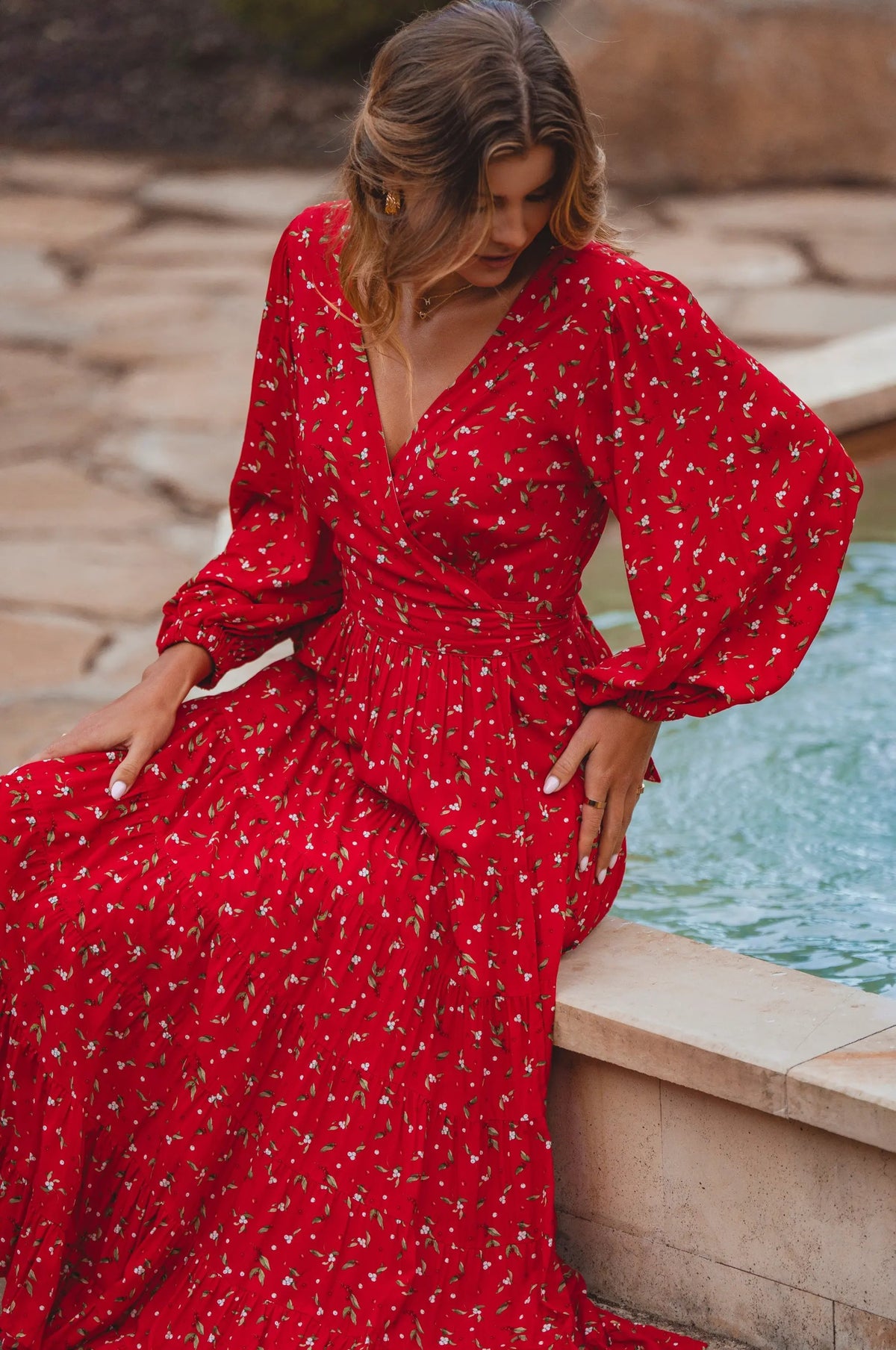 Flamenco Boho Wrap Maxi Dress by ELF