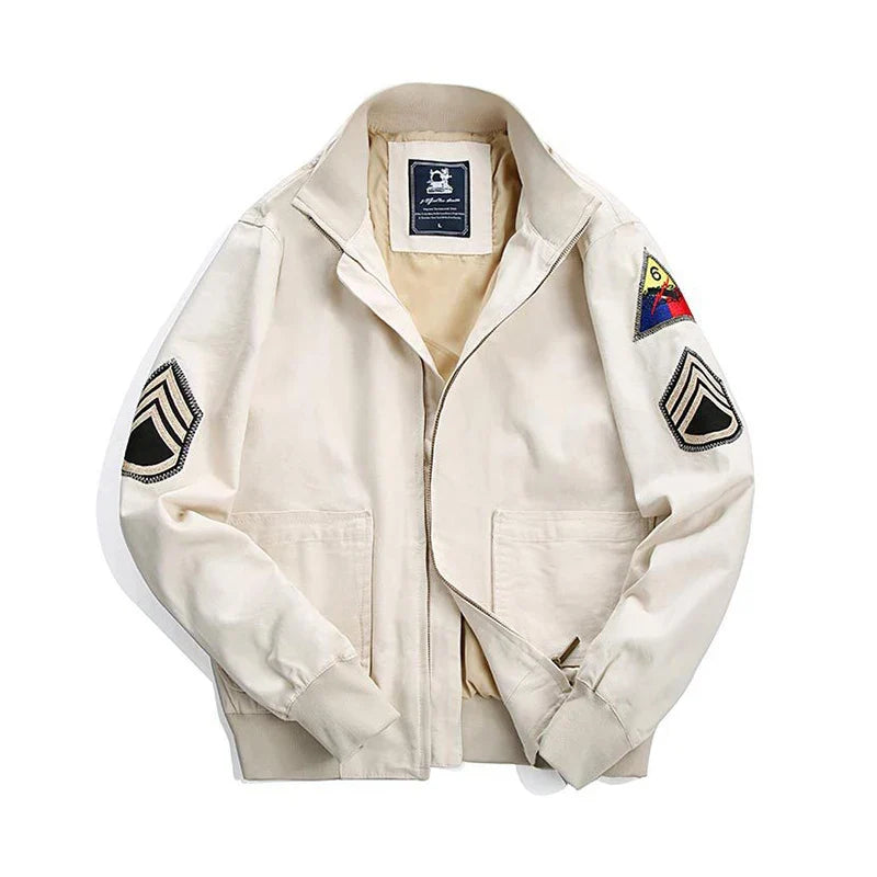 Fury Brad Pitt WW2 US Army Military Tanker Jackets Khaki Cotton Field Combat Outwear Uniforms Spring Autumn Lightweight Coats-4