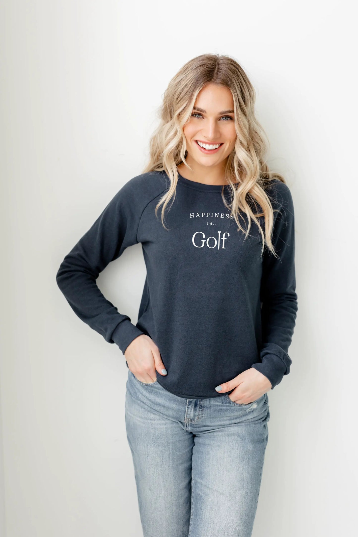 Women's Golf Crew Sweatshirt, True Navy by Golf Collection