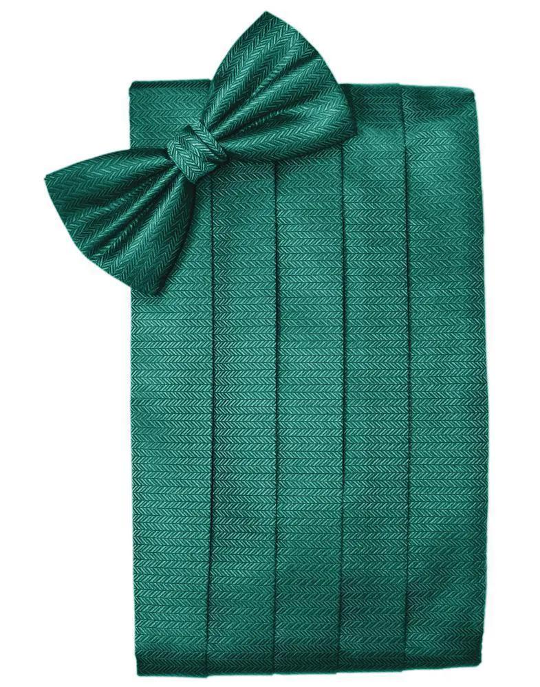 Set Herringbone Cummerbund & Bow Tie by Tux-USA