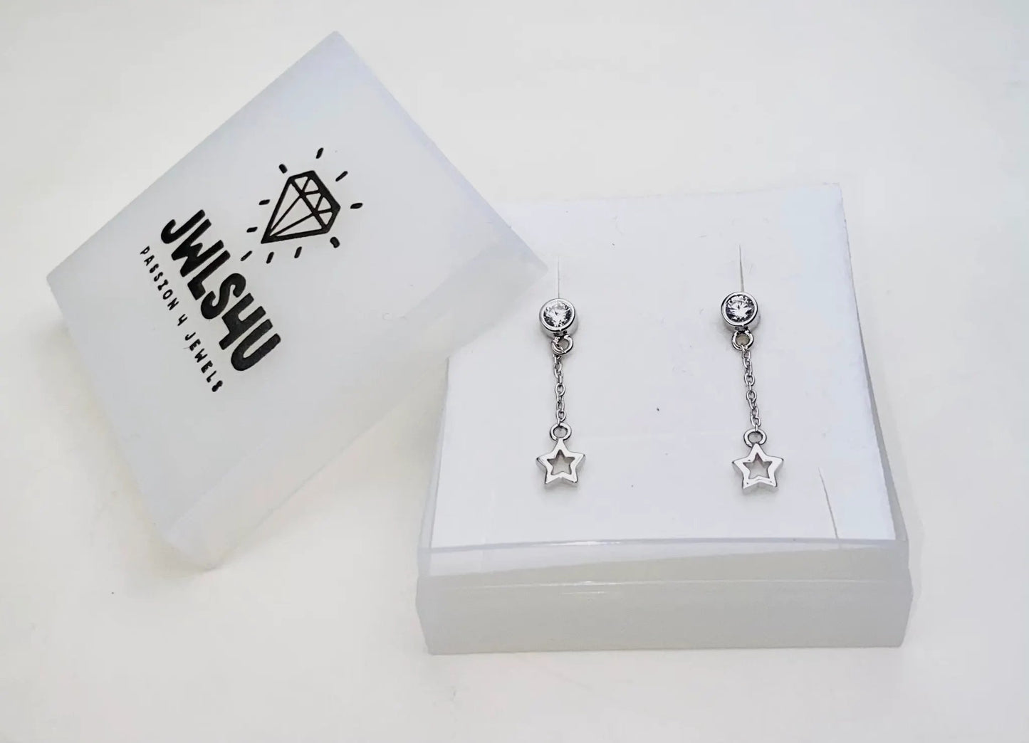 Oorhangers met circel en staafje aan ketting Zilver JE040S by Jwls4u