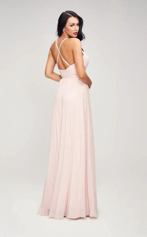Tux-USA J17039 A-Line Long Dress For Women With V-Neck Sleeveless Elegant by Tux-USA