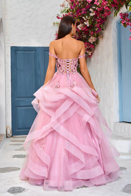 A-Line Evening Dress Sweetheart Neckline Spaghetti Straps Ice Pink by Tux-USA
