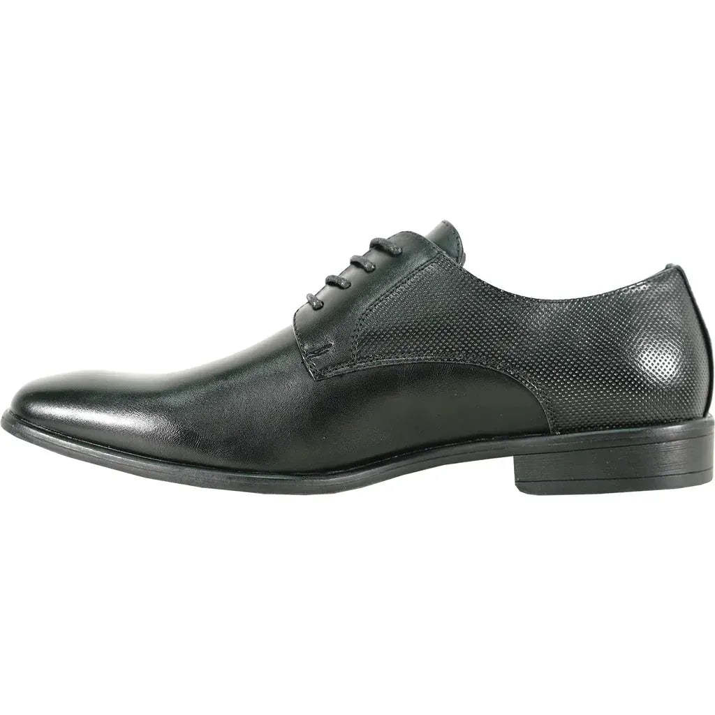 BRAVO Men Dress Shoe KING-7 Oxford Shoe BLACK - Medium and Wide Width by Tux-USA