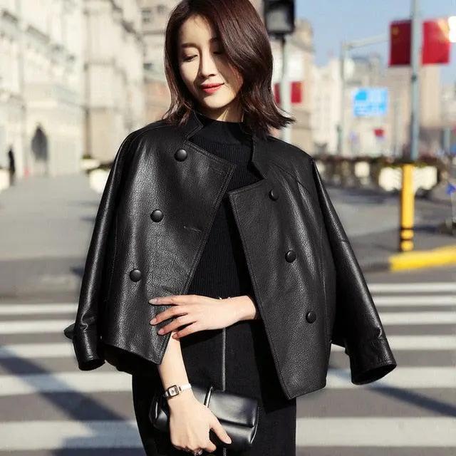 Kitana Poncho Leather Jacket by Inland Leather Co.