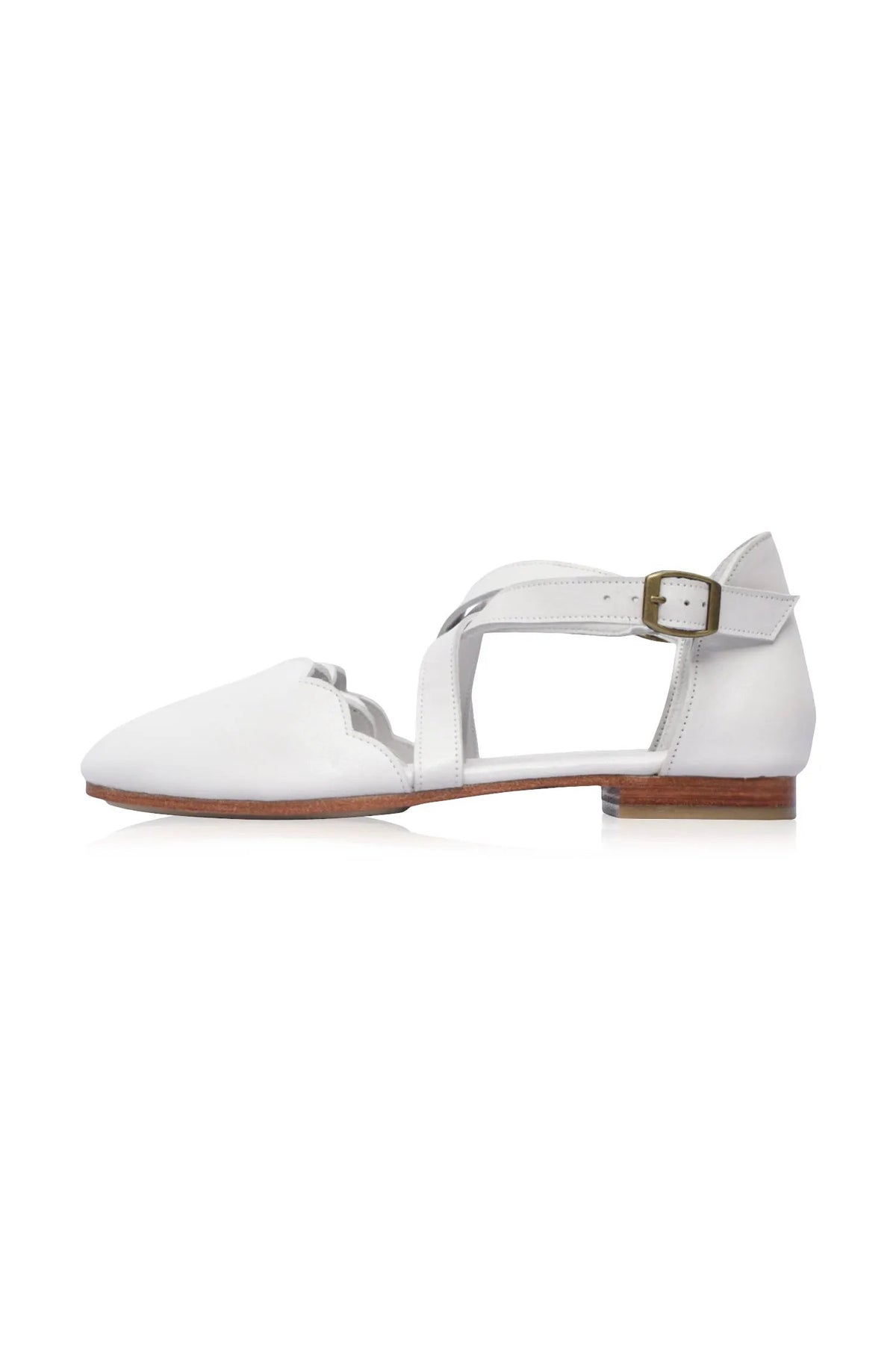 Mangrove Cross-Strap Leather Ballet Flats by ELF