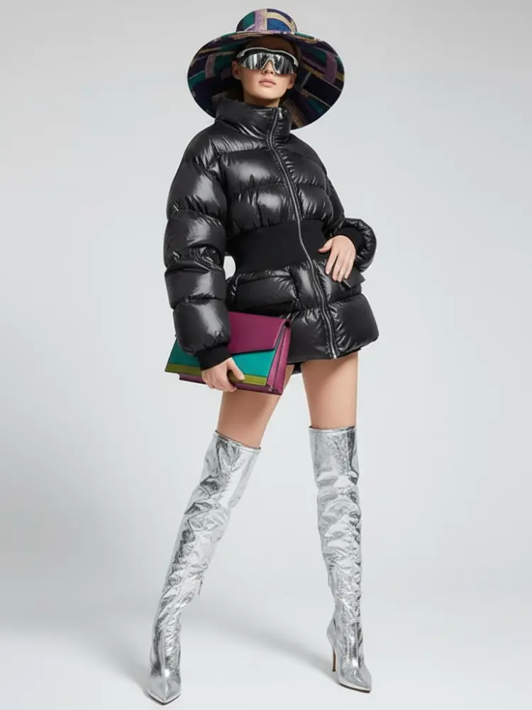 NOHO Elastic Waist Puffer Jacket BYMANYC ® New York by BYMANYC ® New York