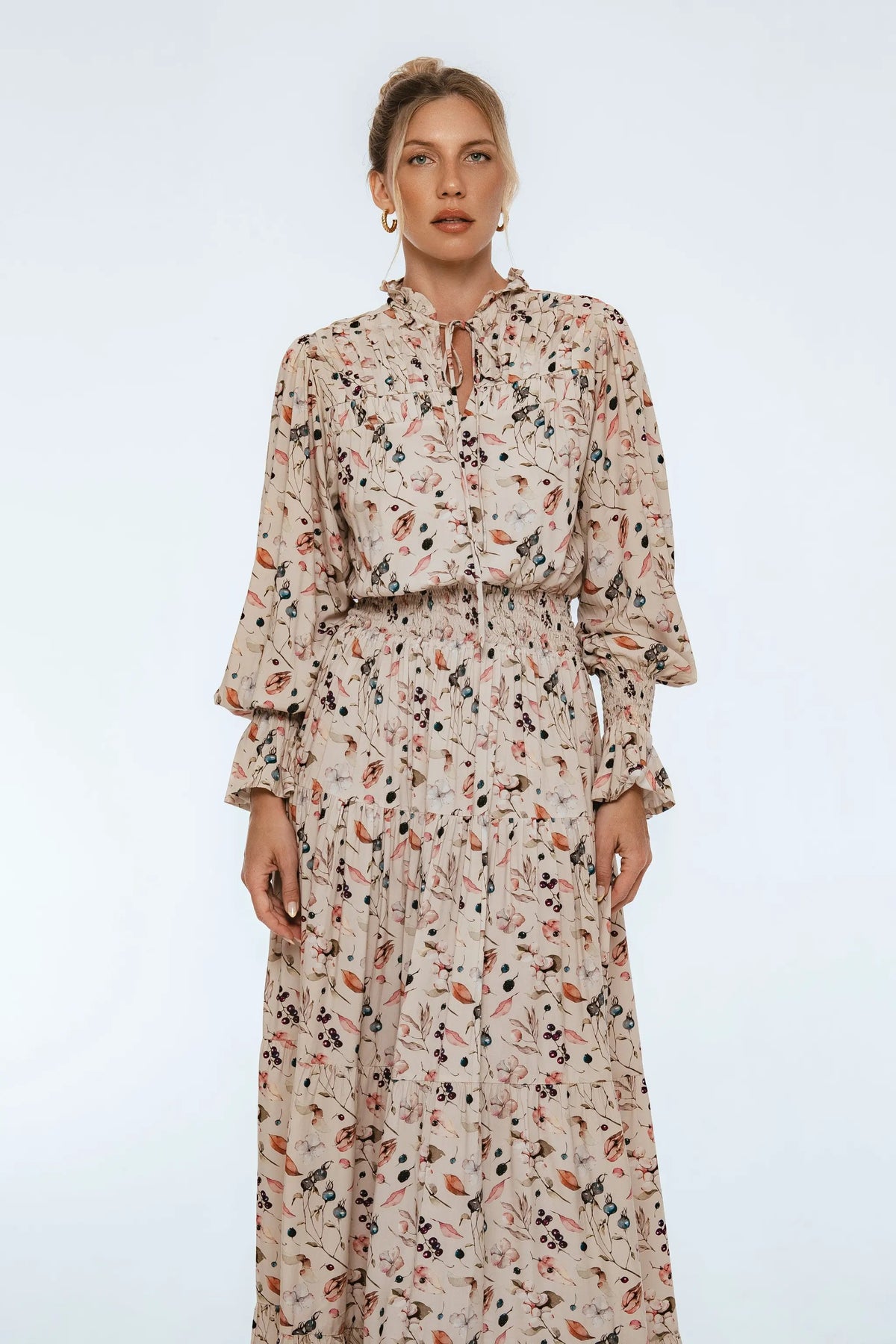 White Lotus Ruffled Maxi Dress by ELF
