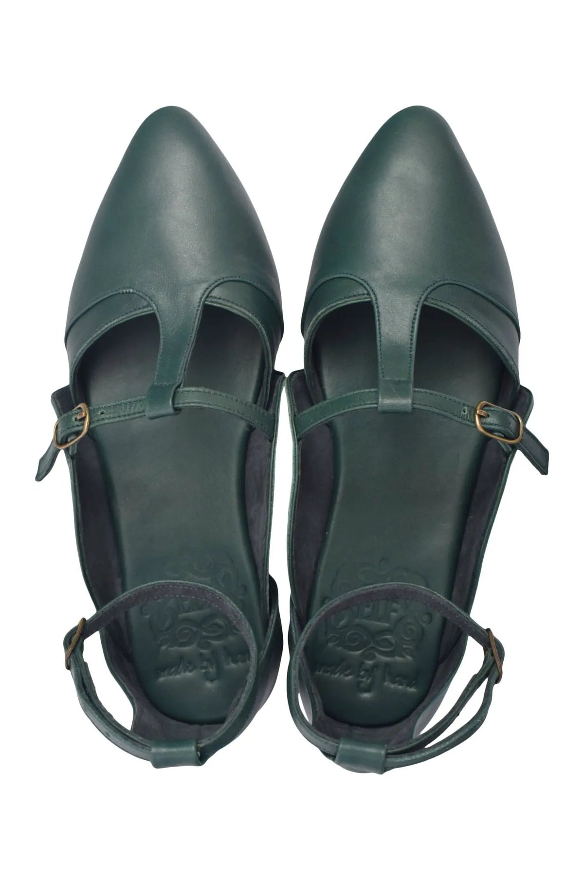 On The Go Pointed Toe T-Strap Flats by ELF