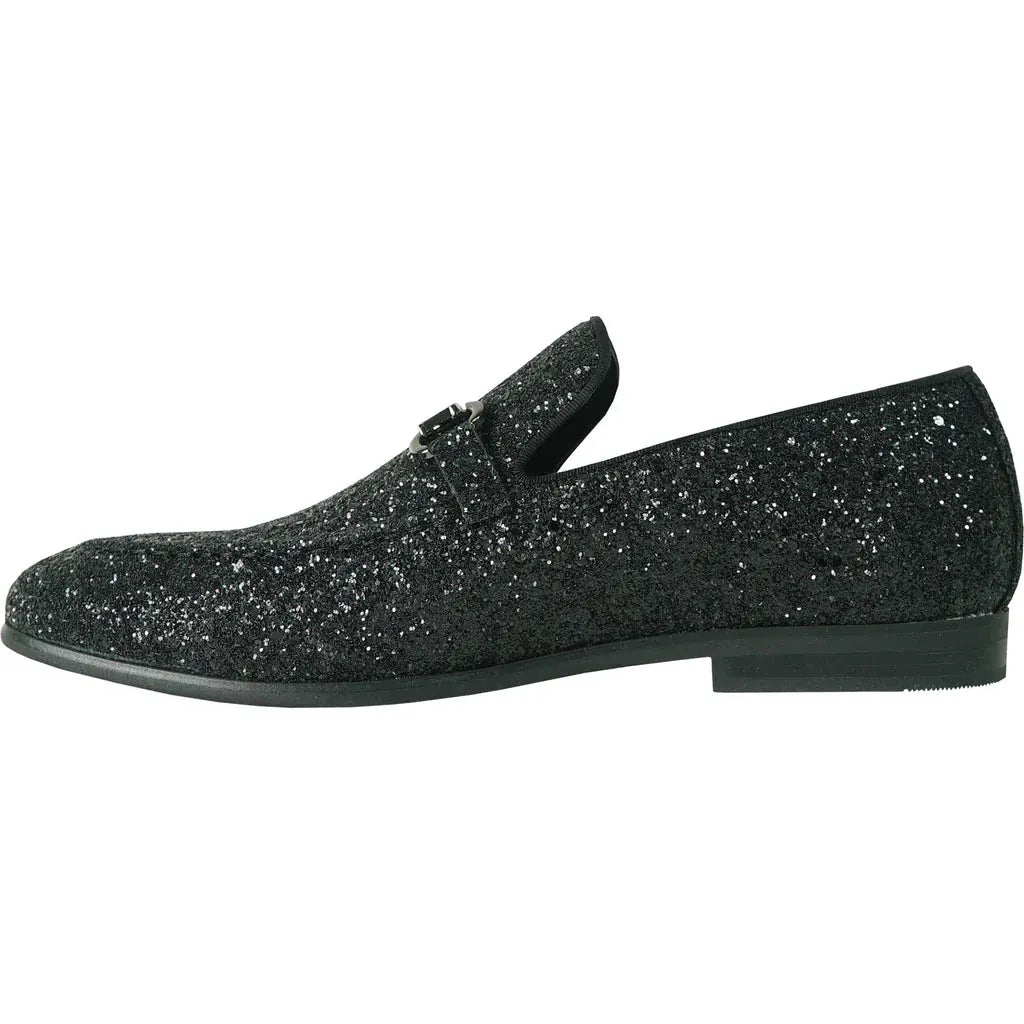 "Bravo" Black Glitter Tuxedo & Prom Shoes by Tux-USA