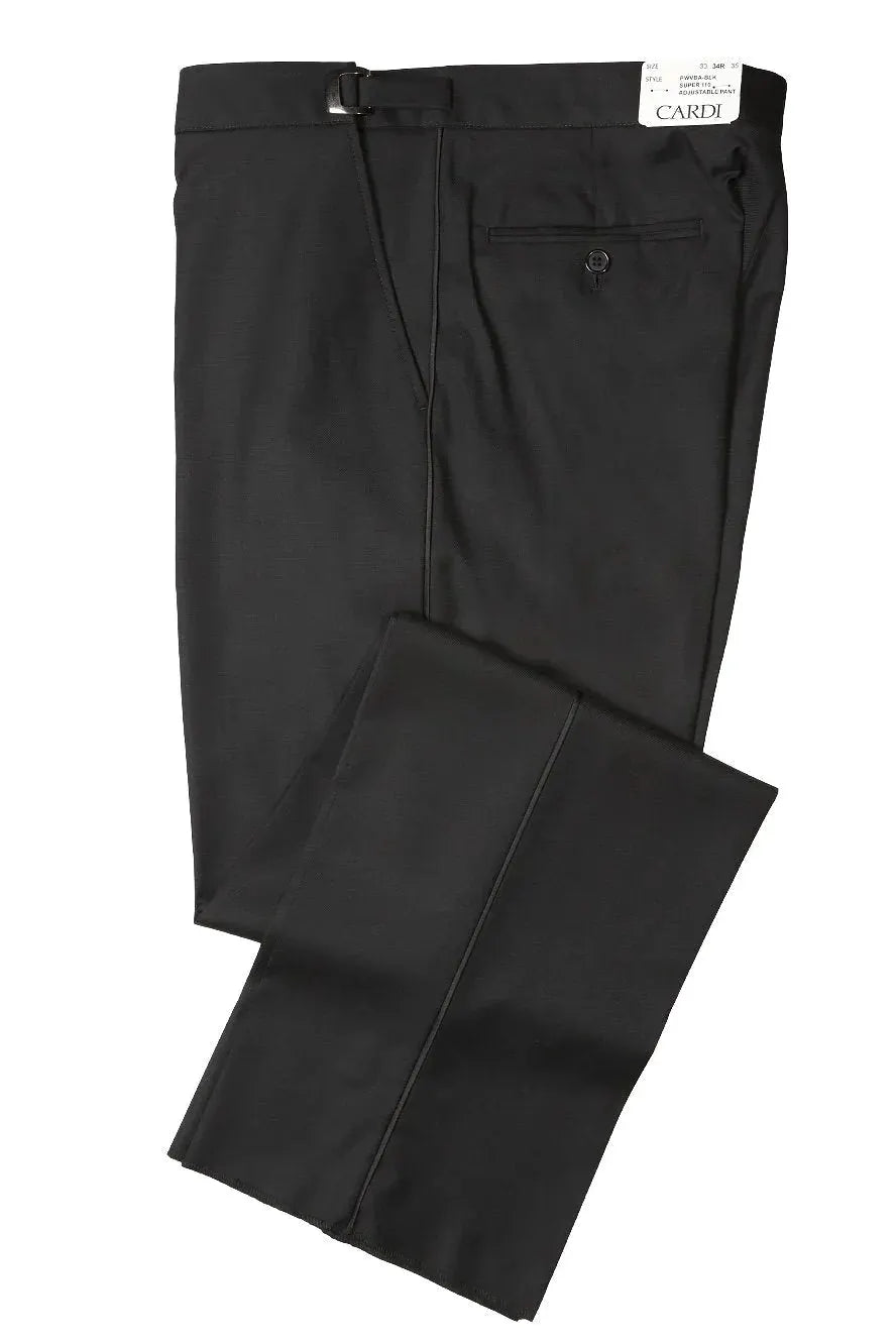 "Anthony" Black Vitale Barberis Italian Wool Kids Tuxedo Pants by Tux-USA