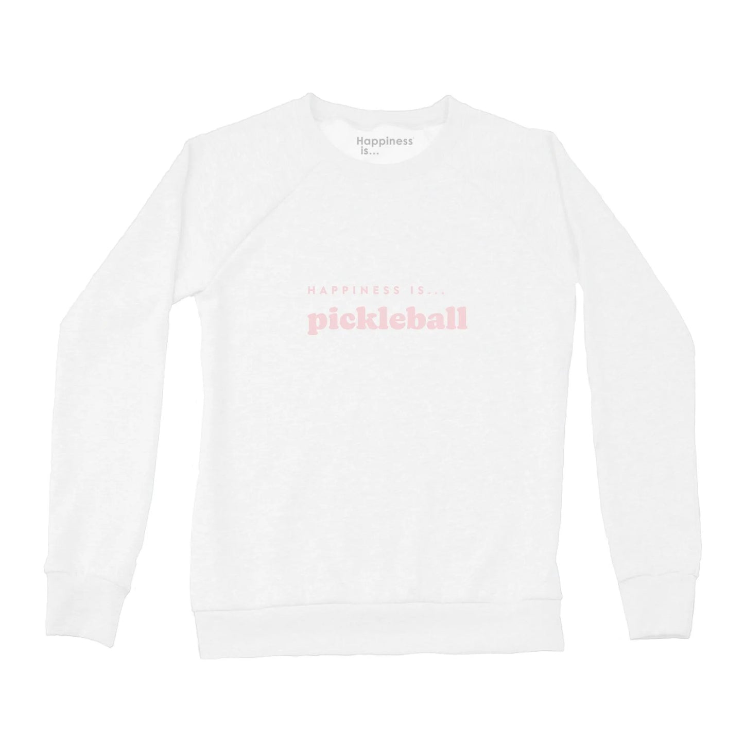 Women's Pickleball Crew Sweatshirt, White with pink by Tennis Collection