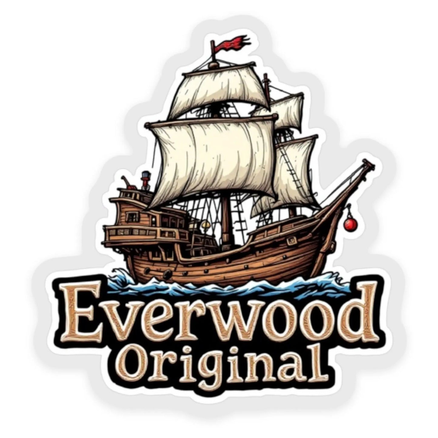 Pirate Ship Clear Sticker by Everwood Original