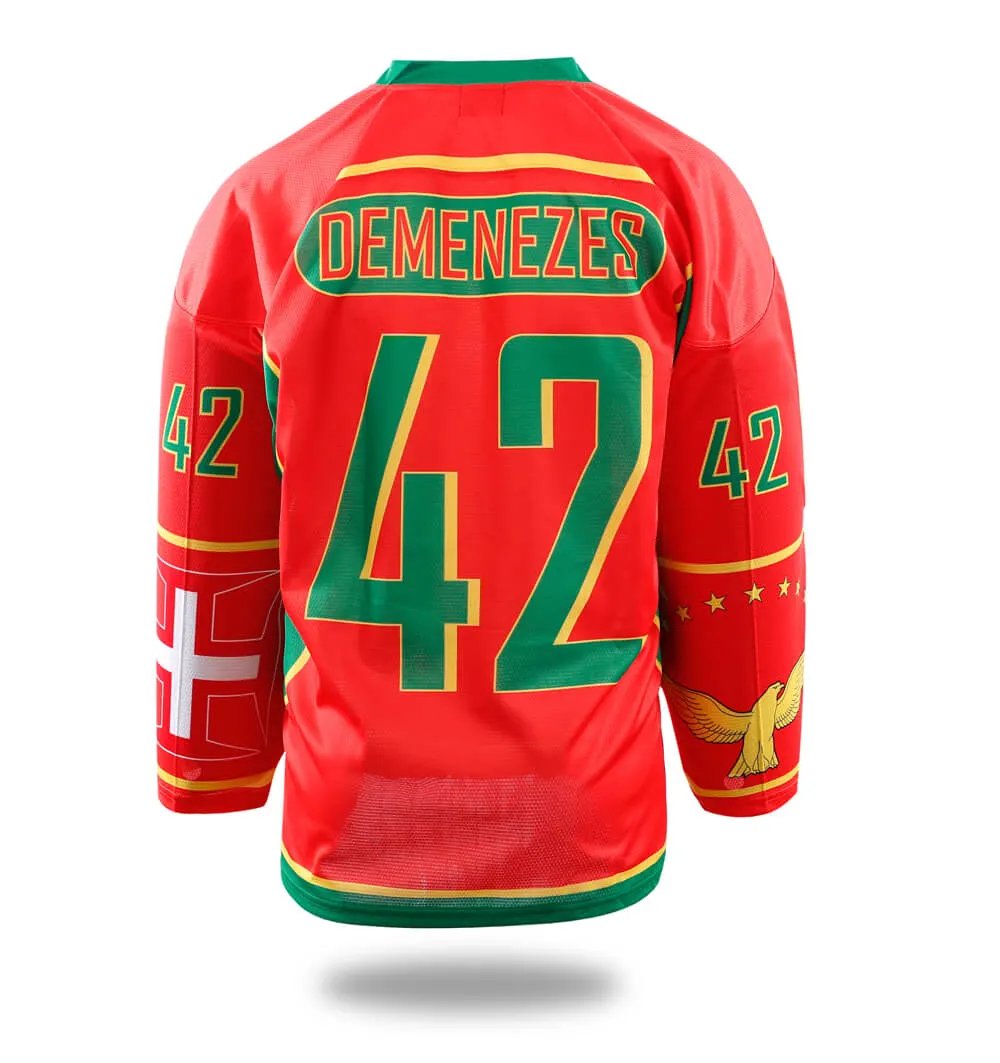 Sublimated Red Portugal Design Ice Hockey Jersey by Vimost Shop