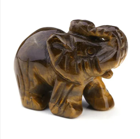 Natural Stone 1.5'' Elephant Crystal Art Ornament