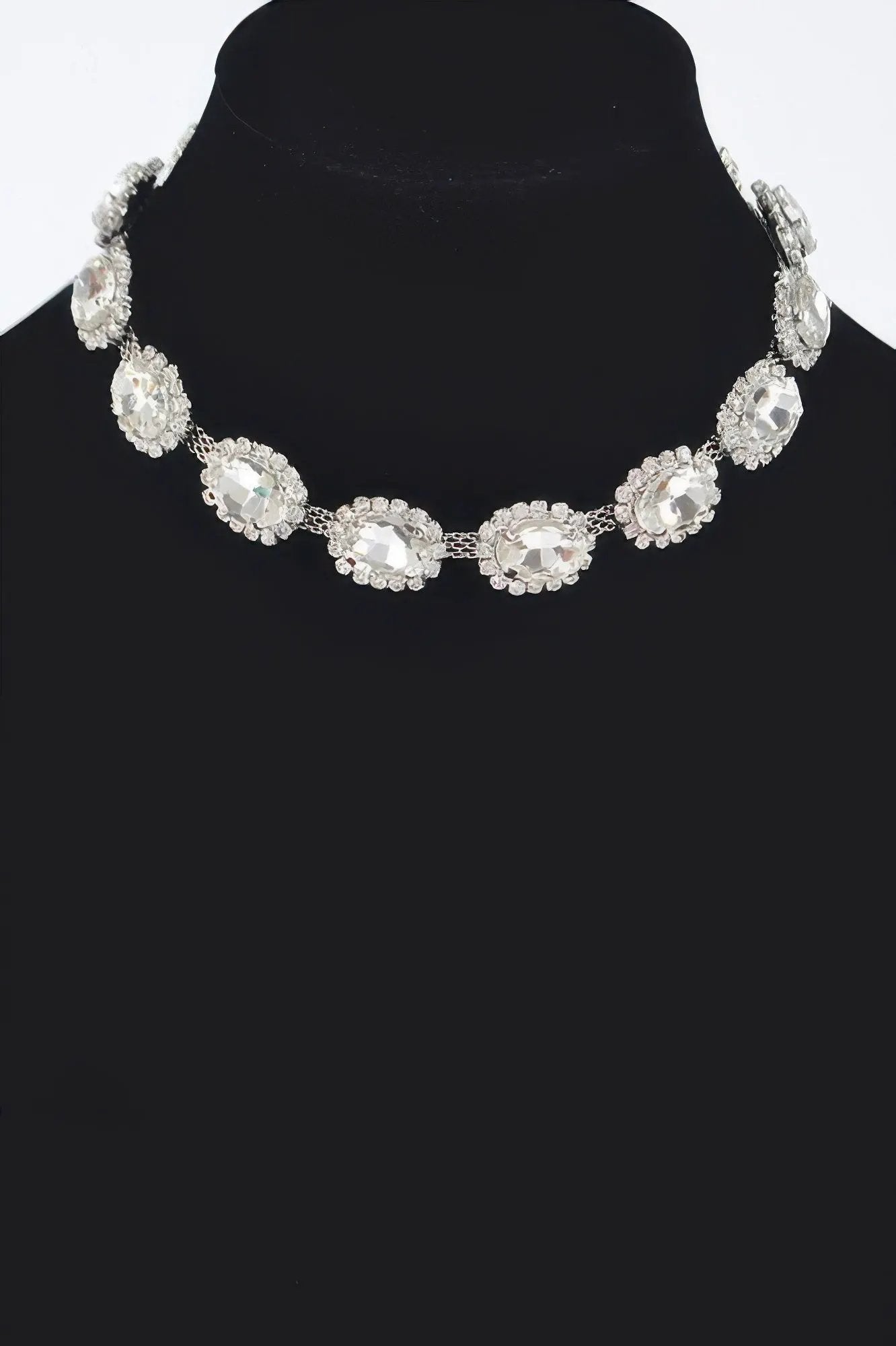 Rhinestone Oval Shape Necklace | Elegant BYMANYC ® New York Style by BYMANYC ® New York
