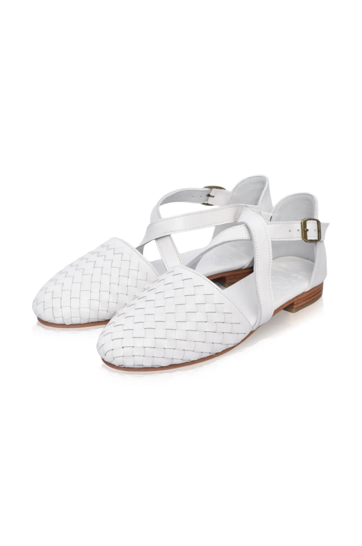 Riviera Woven Leather Flats by ELF